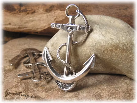 Hänge ankare modell större silverfärgad ca48x30 mm