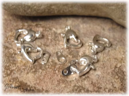 Karbinlås hjärta med tab ca 10x7 mm