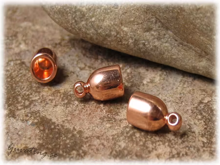 Avslut bullet 1 par ljus kopparfärgad hål ca 4 mm