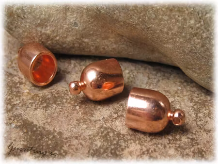 Avslut bullet 1 par ljus kopparfärg hål ca 6 mm