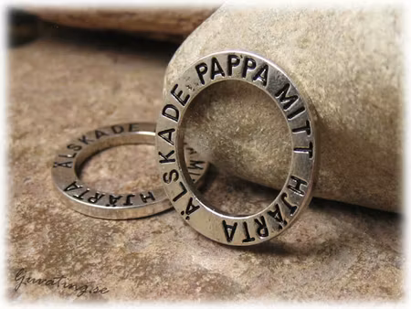 Ring text ÄLSKADE PAPPA MITT HJÄRTA 23 mm