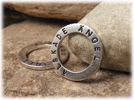 Ring ÄLSKADE ÄNGEL dubbelsidig text ca 23 mm