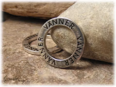 Ring text VÄNNER dubbelsidig text ca 23 mm