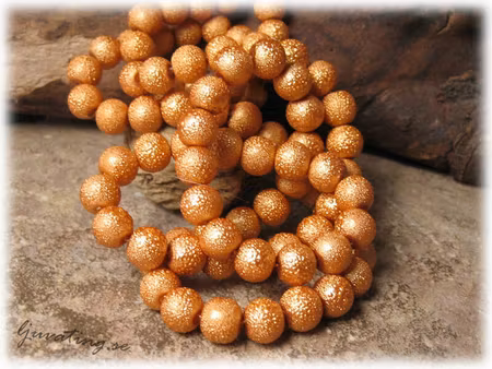 Glaspärla guldbeige med struktur 20-pack ca 8 mm