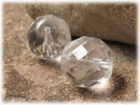 Clear crystal firepolish facetterad ca 14 mm