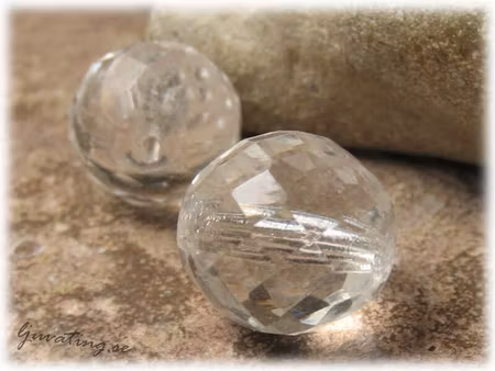 Clear crystal firepolish facetterad pärla ca 18 mm