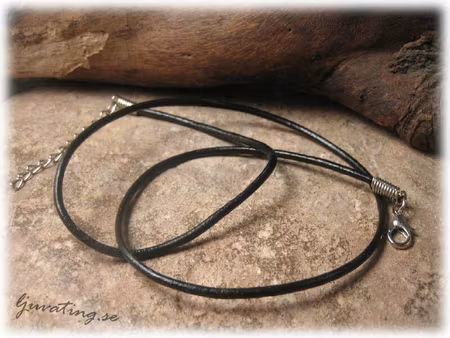 Läderband klart halsband med förlängningskedja