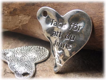 Hjärta med budskap Tack för att du finns