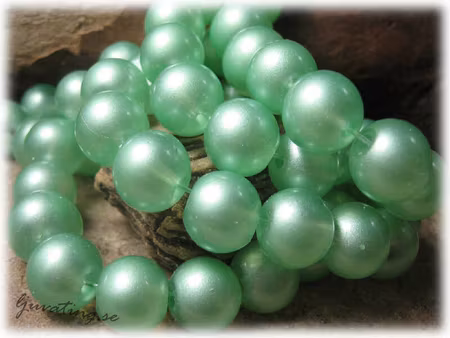 Glaspärlor mintgrön vaxad transparent 10-pack ca 12 mm