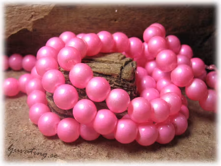 Pärlor rund chockrosa lackad 20-pack ca 8 mm