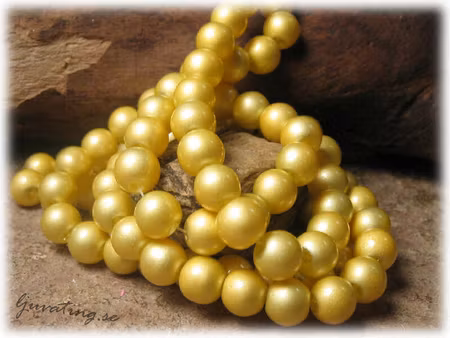 Pärlor rund gul lackad 20-pack ca 8 mm