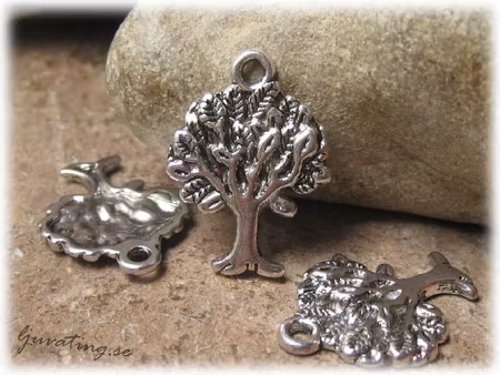 Berlock livets träd antik silverfärg ca 22x17 mm