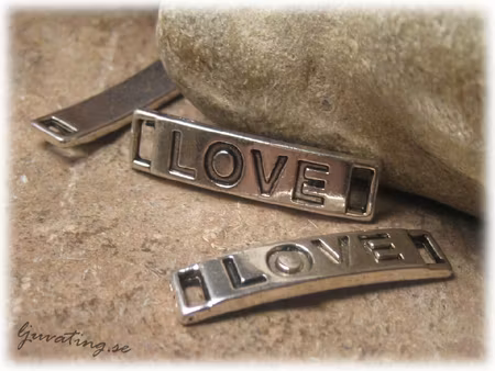 Connector antiksilver text LOVE ca 28x6 mm