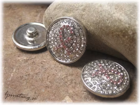 Chunk knapp med blingigt rosa bandet ca 20 mm