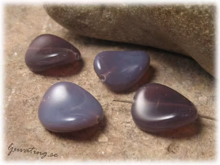 Vriden glaspärla lila opal 4-pack ca 16x13 mm