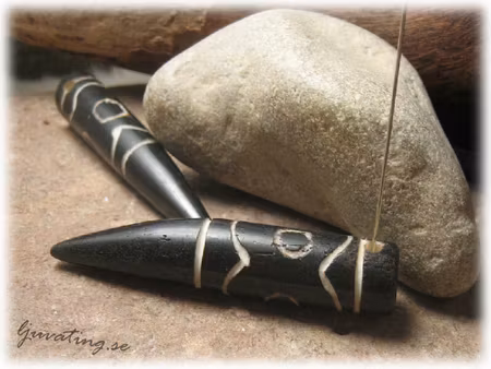 Stor klo/tand svart med mönster 62x12 mm