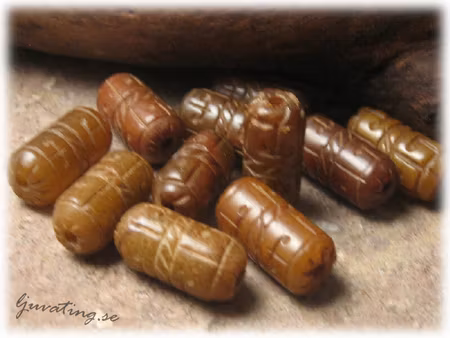 Cylinder tub brun sten med mönster 20x10 mm