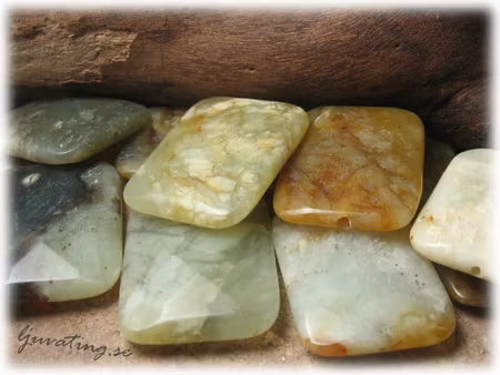 New fine Jade facetterad rektangel ca 40x30 mm