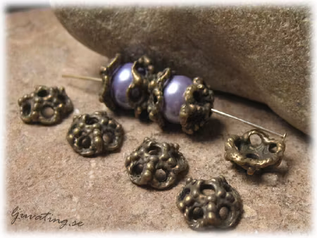 Pärlhatt med kulor antik brons 10-pack ca 10 mm