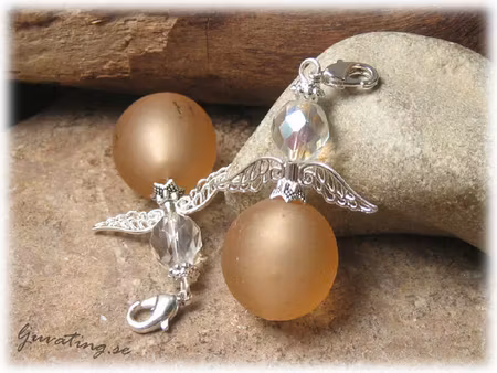 Exklusivt hänge champange ängel modell större 54mm