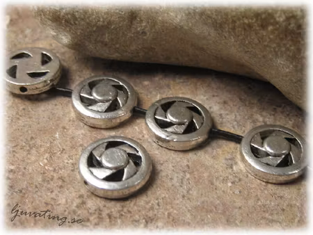 Metallpärla rund platt fläkt 10-pack 12 mm