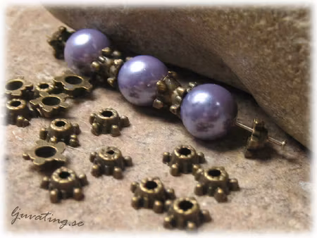 Pärlhatt bronsfärgad metall 20-pack ca 6 mm