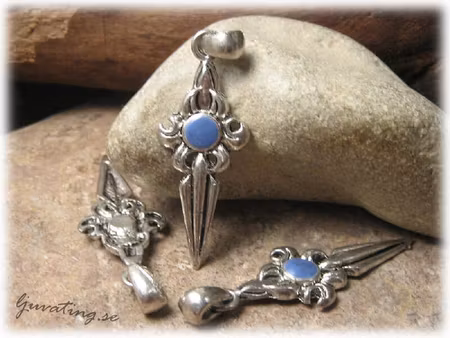 Hänge lila pärla silverfärgat ca 49x16 mm