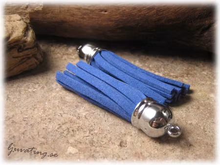 Hänge tofs mörkblå mockaimitation ca 60x12 mm