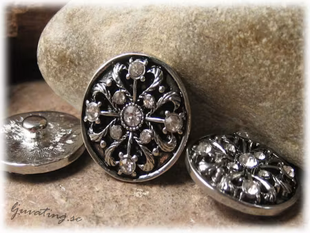 Chunk knapp med blingiga clear crystal stenar 21mm