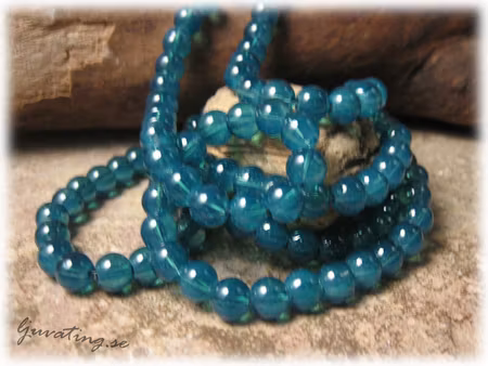 Imitation av opal i glas mörk cyan 30-pack ca 6 mm