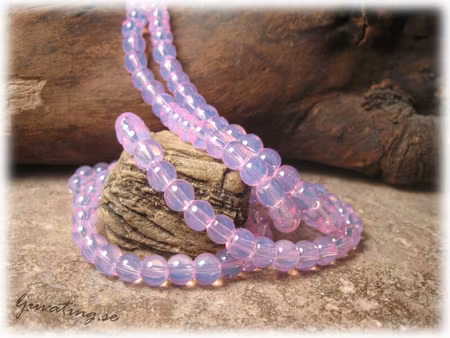 Imitation av opal i glas rosa 30-pack ca 6 mm