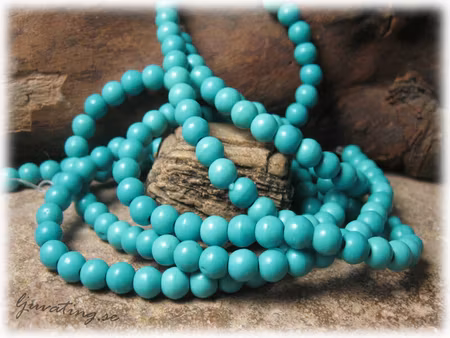 Runda i howlite blågrön 30-pack ca 6 mm