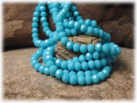 Rondell jadeimitation blå facetterad 20-pack ca 6x4 mm