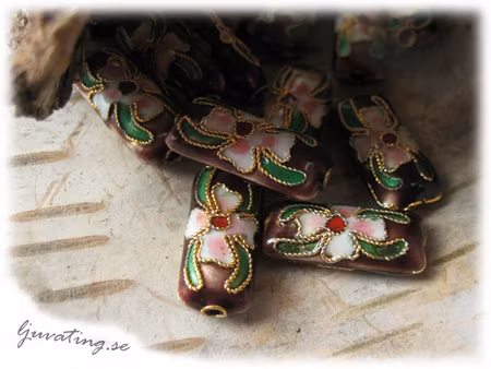 Storpack Cloisonne 20 st brun rektangel ca 17x8 mm