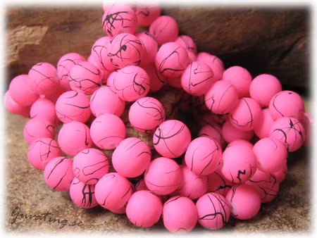 1 sträng neonrosa svarta stänk gummiöverdrag ca 8 mm