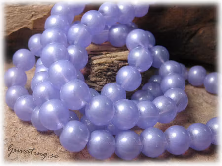 1 sträng glaspärlor lackad transparent lila ca 10 mm