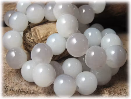 1 sträng glaspärla rund gråton med lyster  ca 12 mm