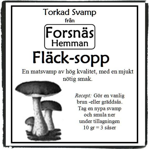 Torkad svamp- Fläcksopp