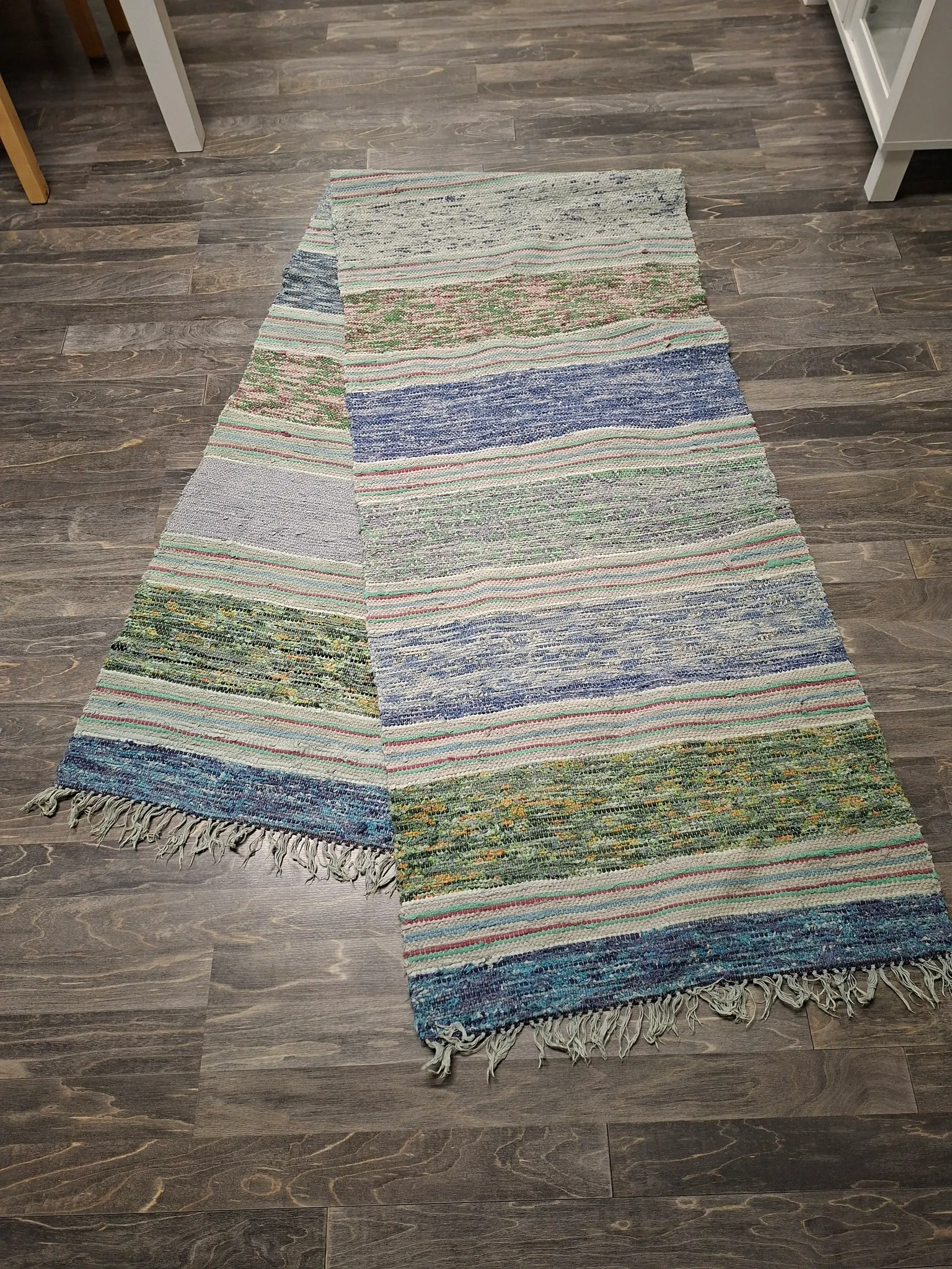 Trasmatta 270 x 62 cm Fin matta i grönt och blått - Plantanica