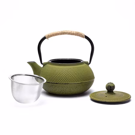 Tetsukyusu gjutjärnstekanna – Emaljerad, Grön (0,6 liter)