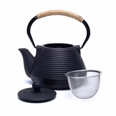 Tetsukyusu gjutjärnstekanna – Emaljerad, Svart (1,0 liter)