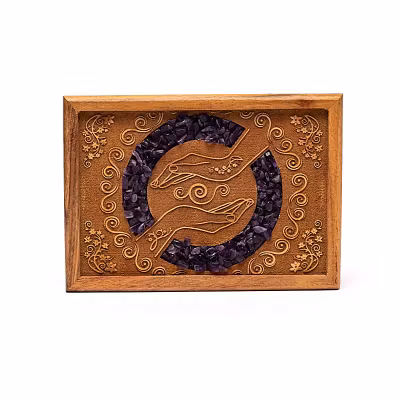 Mango­träask – Healing Hands med ametist ädelstenar