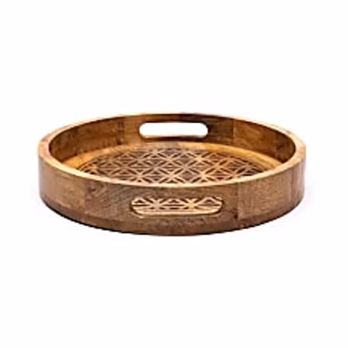 Serveringsbricka i Mangoträ – "Flower of Life"