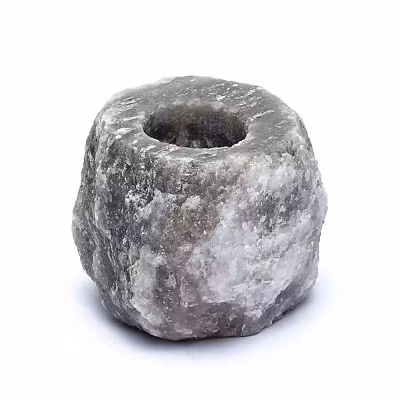 Värmeljushållare i Kristallsalt – Grå