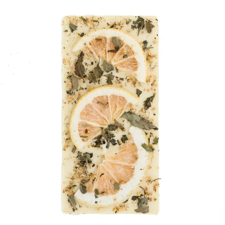 Handgjord Vit Chokladkaka Citron, Fläder & Mynta