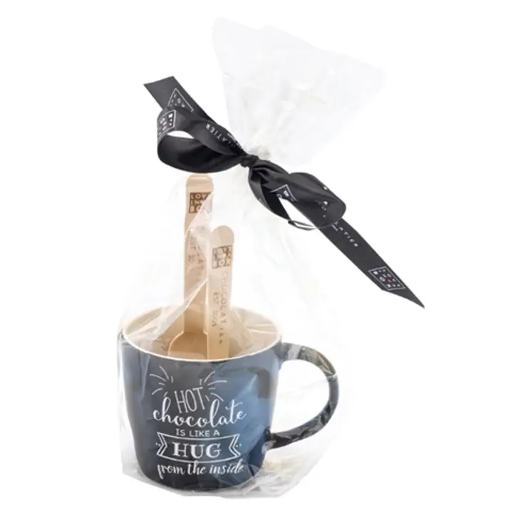 Presentset Mugg & Varm Chokladskedar Mjölkchoklad