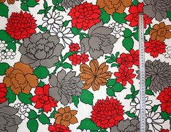 Tyg Röda, grå och bruna blommor Solskydd barnvagn