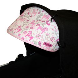 Solskydd för barnvagn Leksand Mini Rosa solskärm