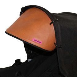 Solskydd barnvagn Brun cognac konstläder