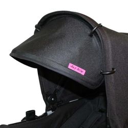 Solskydd barnvagn Svart bävernylon vind och vattentålig